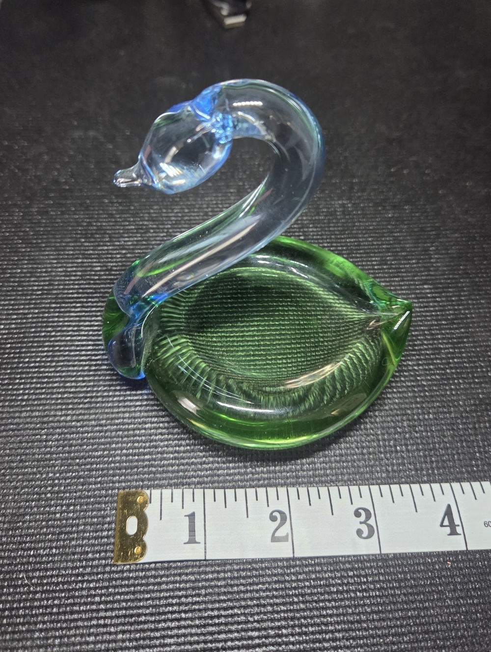 Glass Swam Blue/green Murano Like Unsure Of Maker!